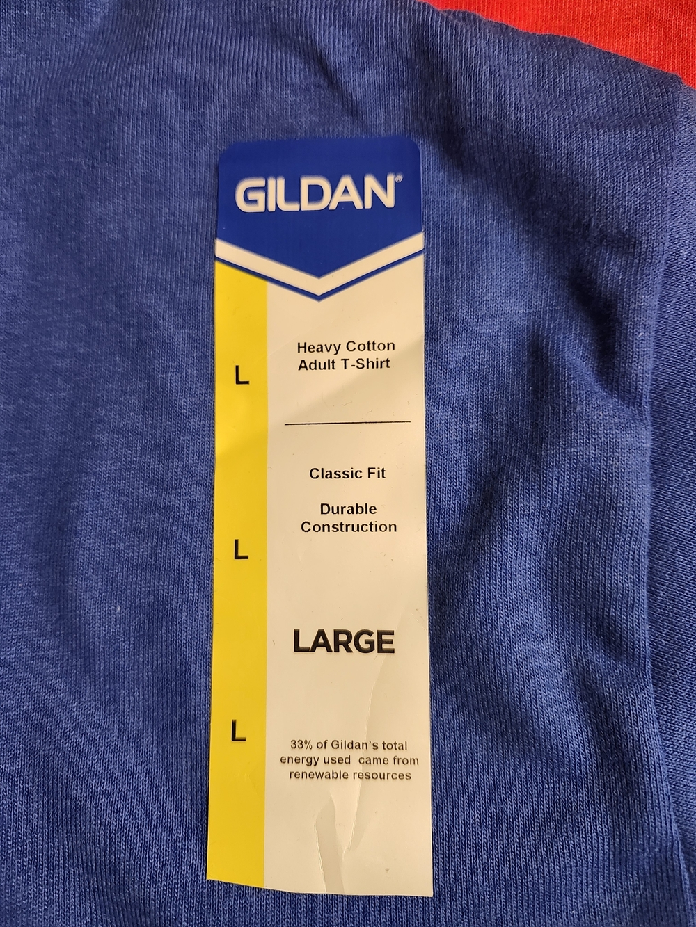 Gildan Blue Crewneck Tee Shirt Plus Red Shirt